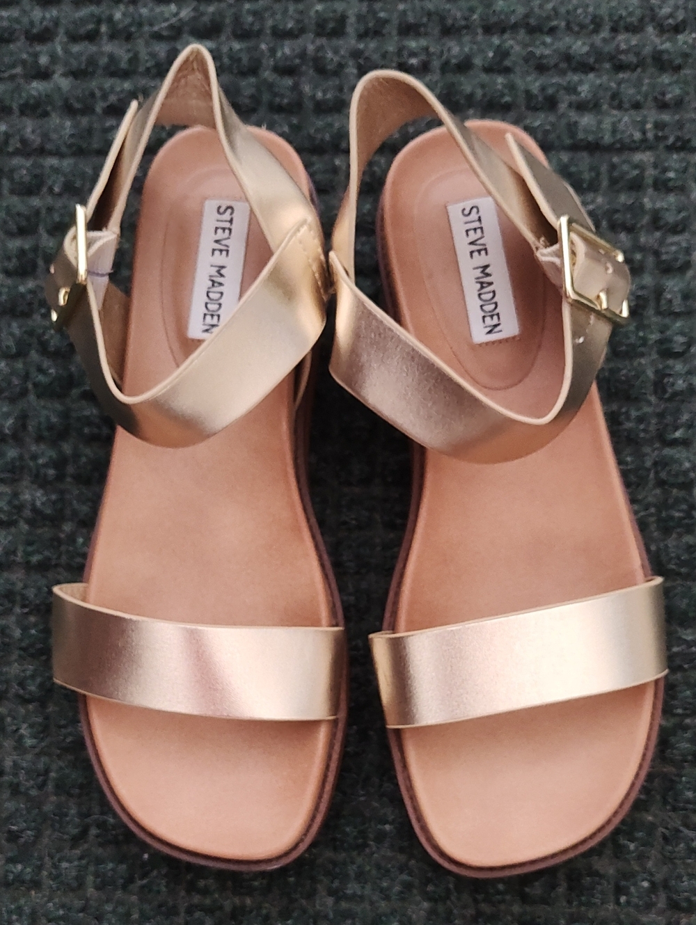 Steve Madden Metallic Gold Leather Slingback Sandals